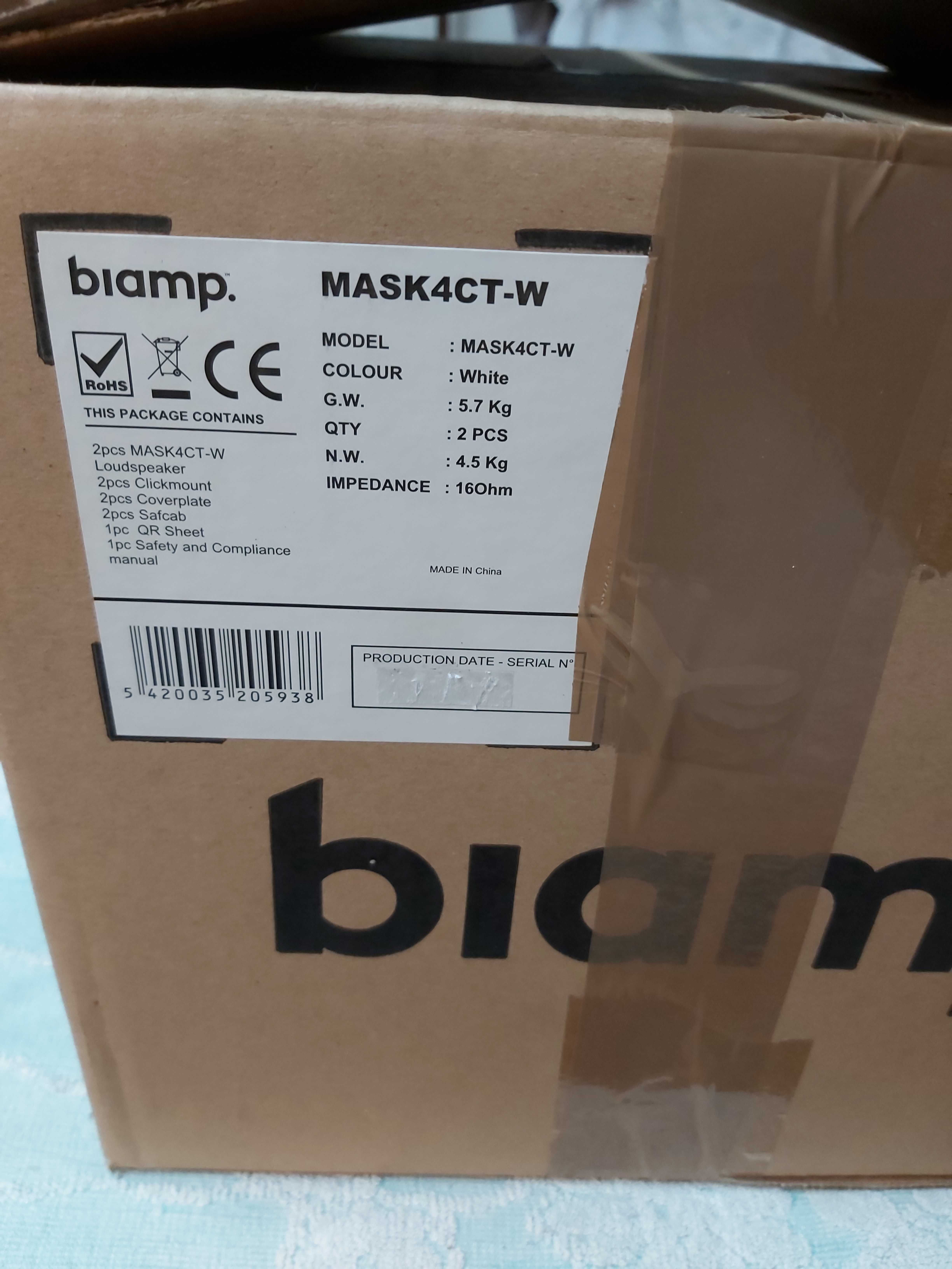 Biamp MASK4CT - kolumny instalacyjne, białe