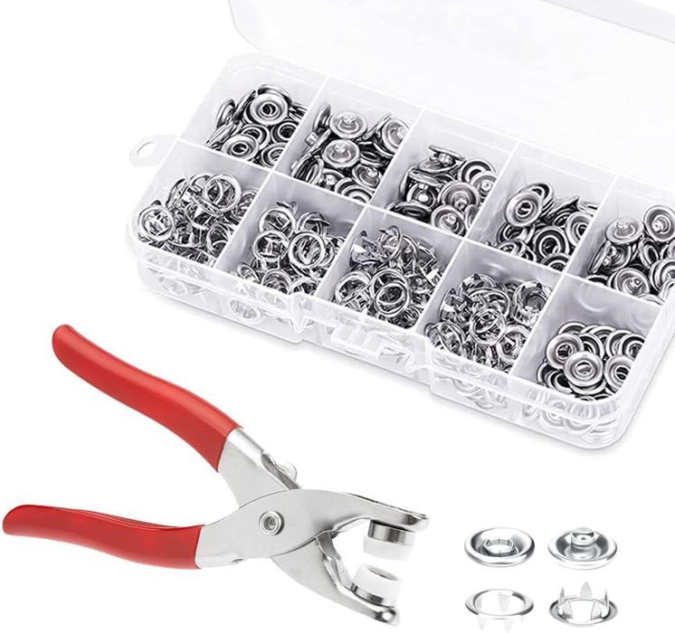 Napownica Szczypce do napów + 150 metalowych zatrzasków napy do ubrań