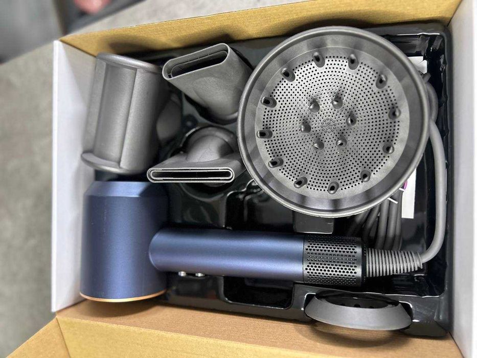Фен Dyson Super Hair Dryer, 5 насадок, синій — Професійне сушіння