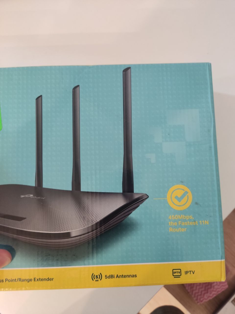 Router TP-Link – 450 Mb/s, 3 anteny, Wi-Fi, idealny stan
