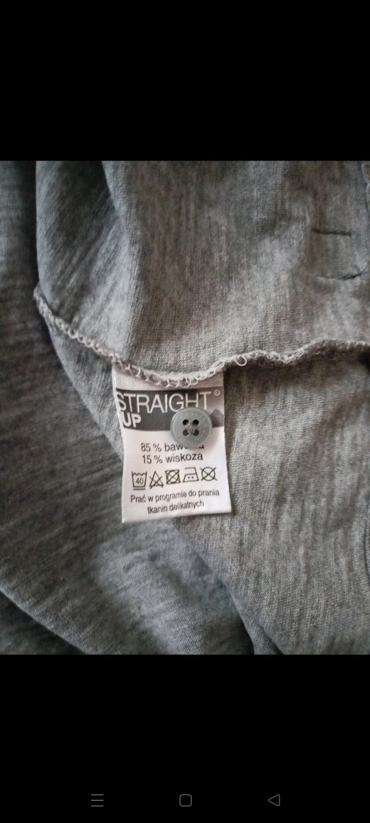 Szara koszulka męska z długim rękawem t shirt Straight L