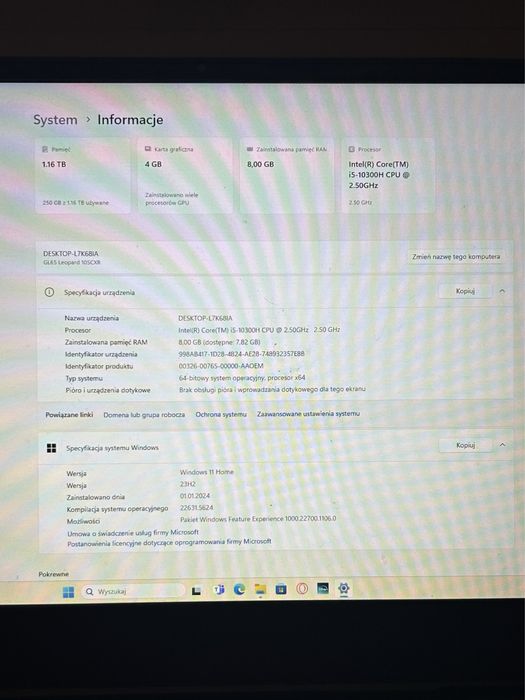 MSI GL65 Leopard 10SCXR laptop gamingowy