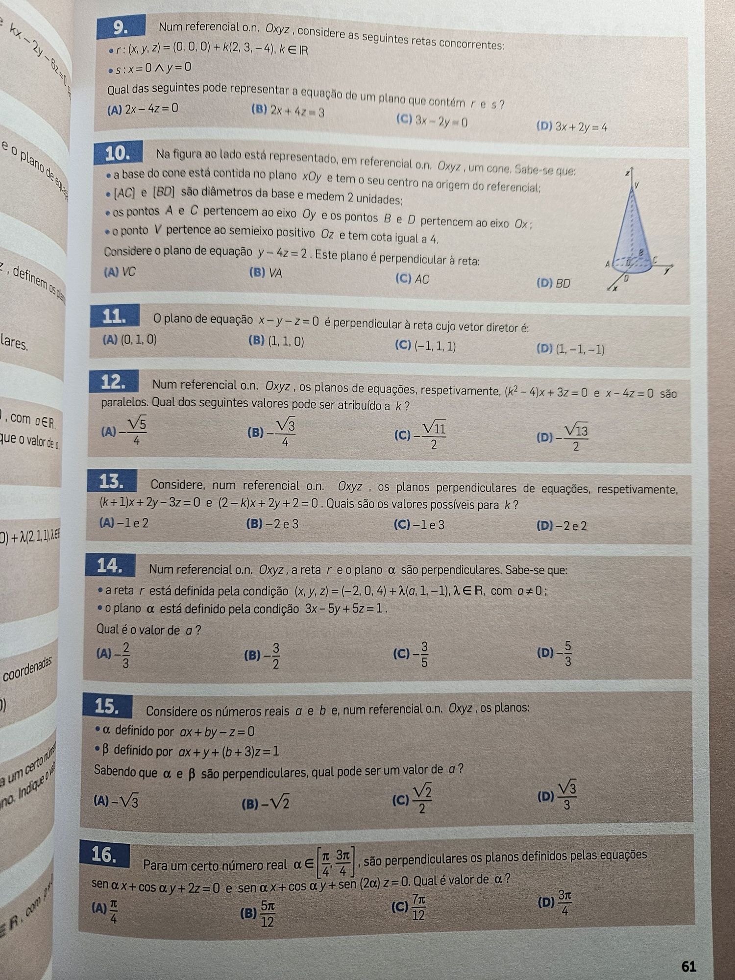 Matemática A 11° ano - preparação de testes