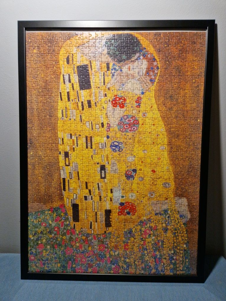 UŁOŻONE puzzle 1000 Klimt Pocałunek 50x70 cm