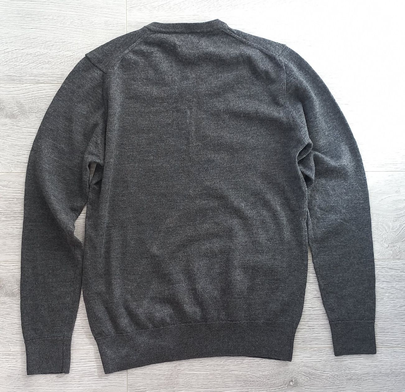 ZARA Man Sweter wełniany M grafitowy wełna