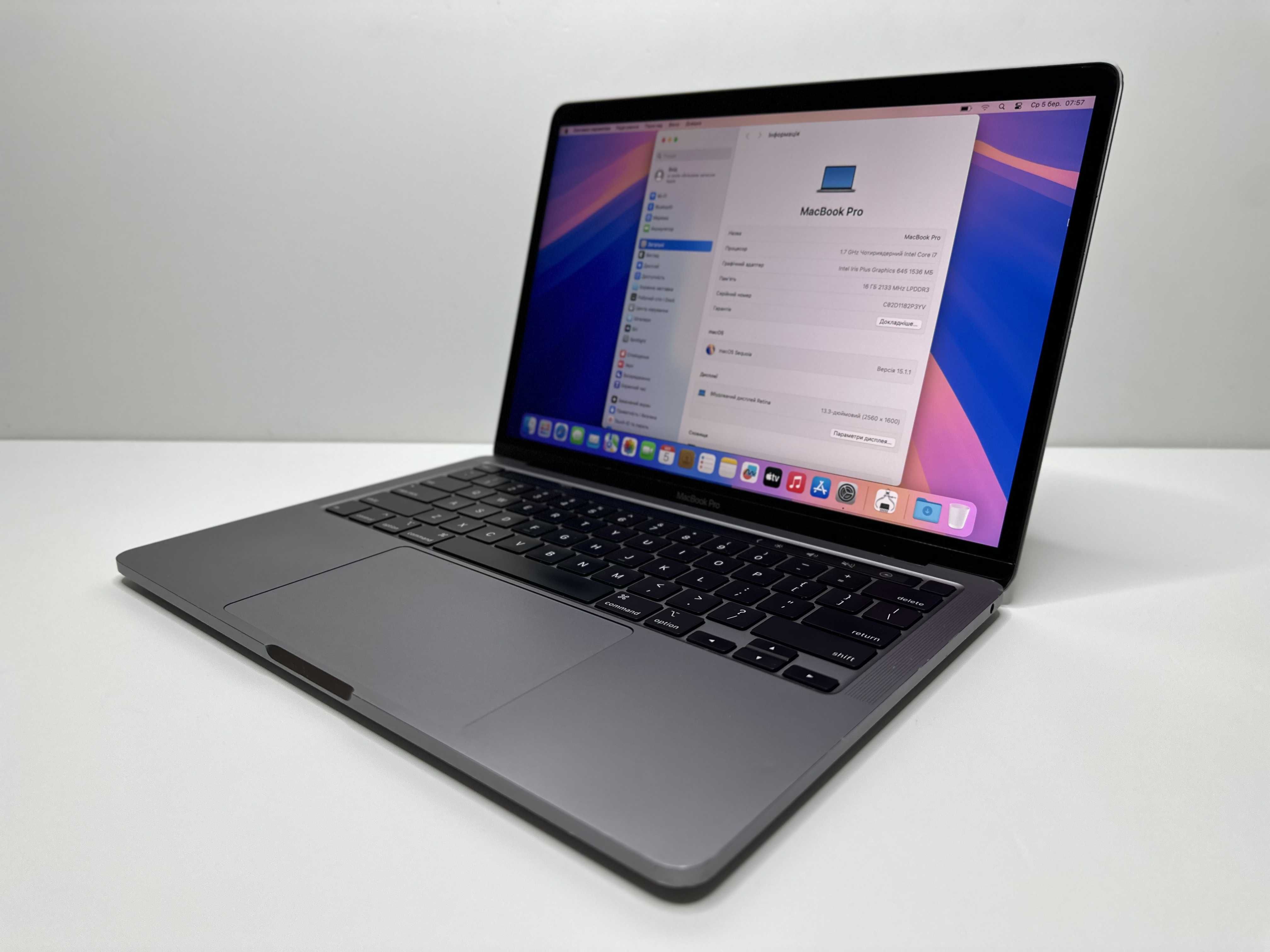 Макбук Apple MacBook Pro 13, i7, 16Gb, 256Gb, A2289, 2020 Retina