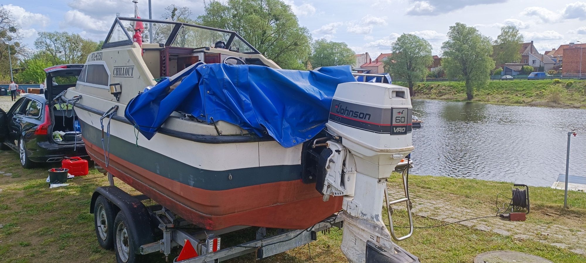 Łodź motorowa Shetland BalckHawk, Johnson 60 km, przyczepa niezarejest