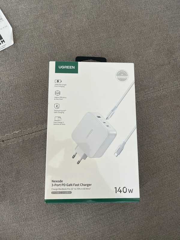 Ugreen ladowarka sieciowa gan nexode usb -a/2xusb-c 140W + kabel usb-c