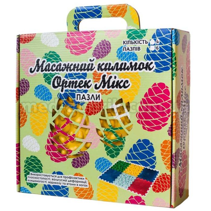 Килимок масажний "Пазли Мікс" 6 елементів