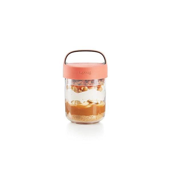 Pojemnik Jar To Go różowy 400 ml / Lekue