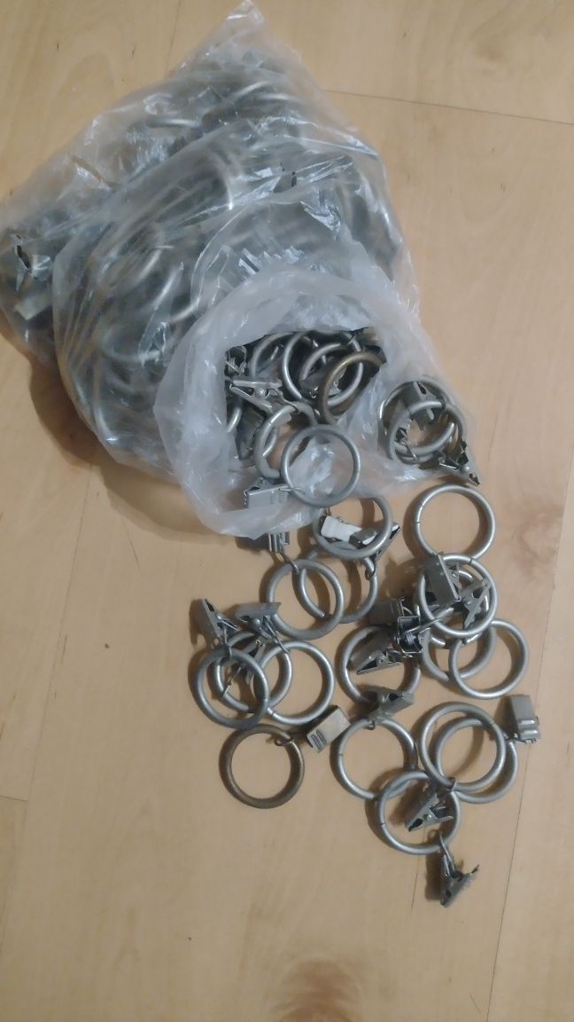Żabki do karnisza, kółka do firanek, metalowe