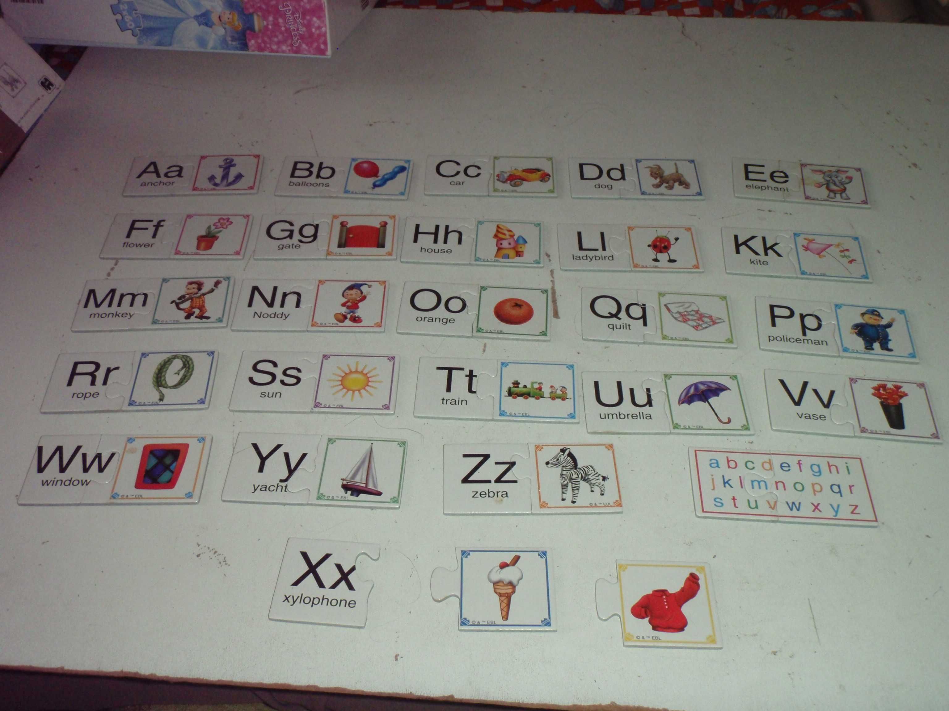 Puzzle 2-elementow ALFABET angielski  z NODDY - niespotykane