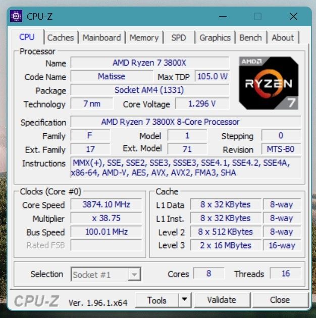 AMD Ryzen 7 3800x idealny