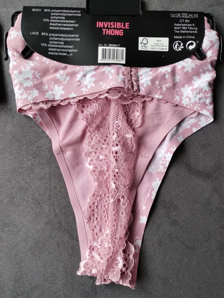 Stringi damskie Invisible Thong XL 2x2pak