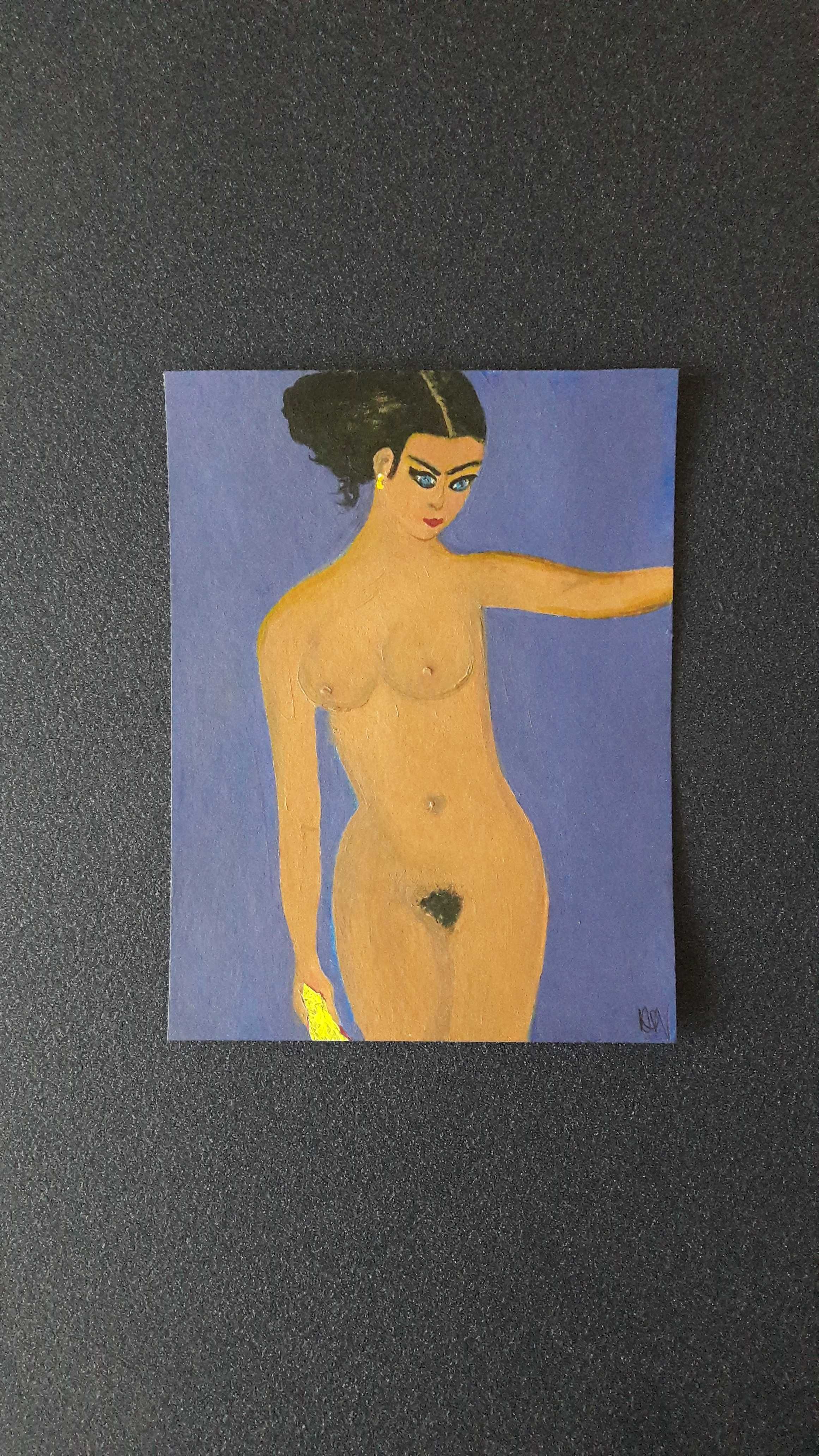 Akt Kobiety "Mulatka"  obraz malowany ręcznie- akryl/karton