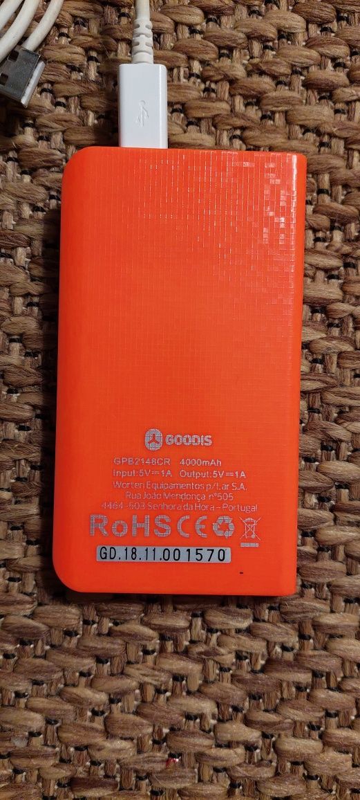 Powerbank GOODIS Spark (4000 mAh - 1 USB - 1 Micro-USB - Laranja