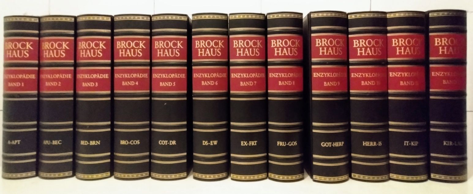Zestaw Encyklopedia Brockhaus 12 tomów Niemiecki skórzana oprawa