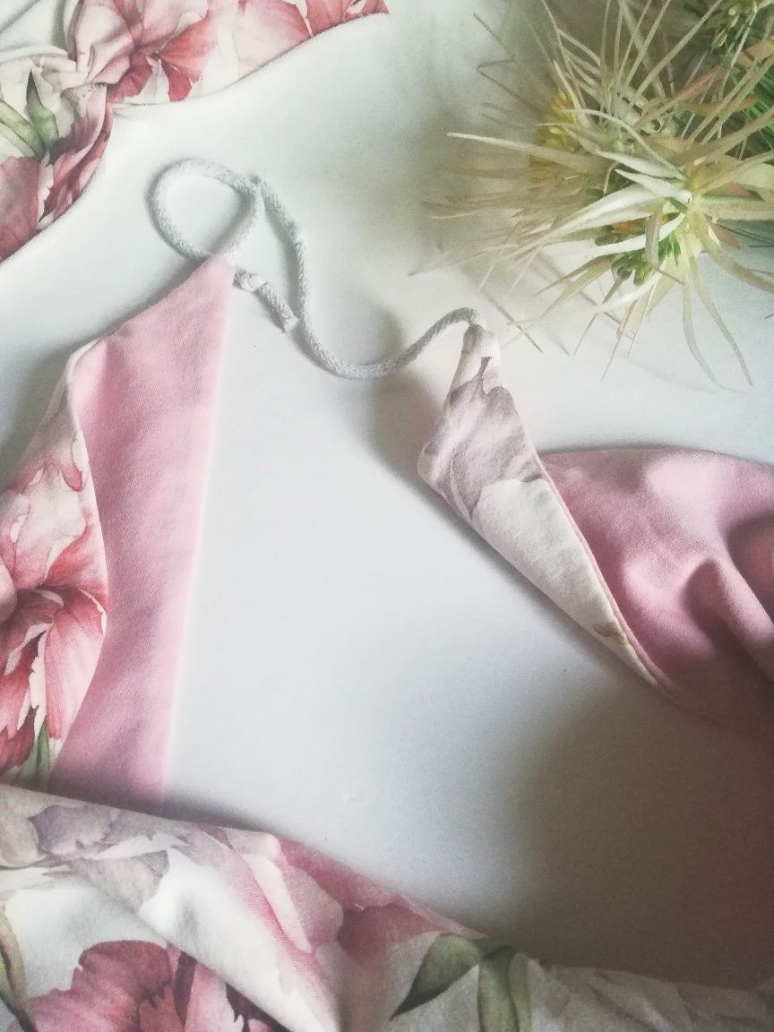 Chusta i opaska damska peonie handmade