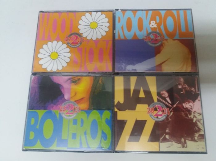 Cd's duplos selecção melhores temas Bolero, Jazz, Woodstock, Rock