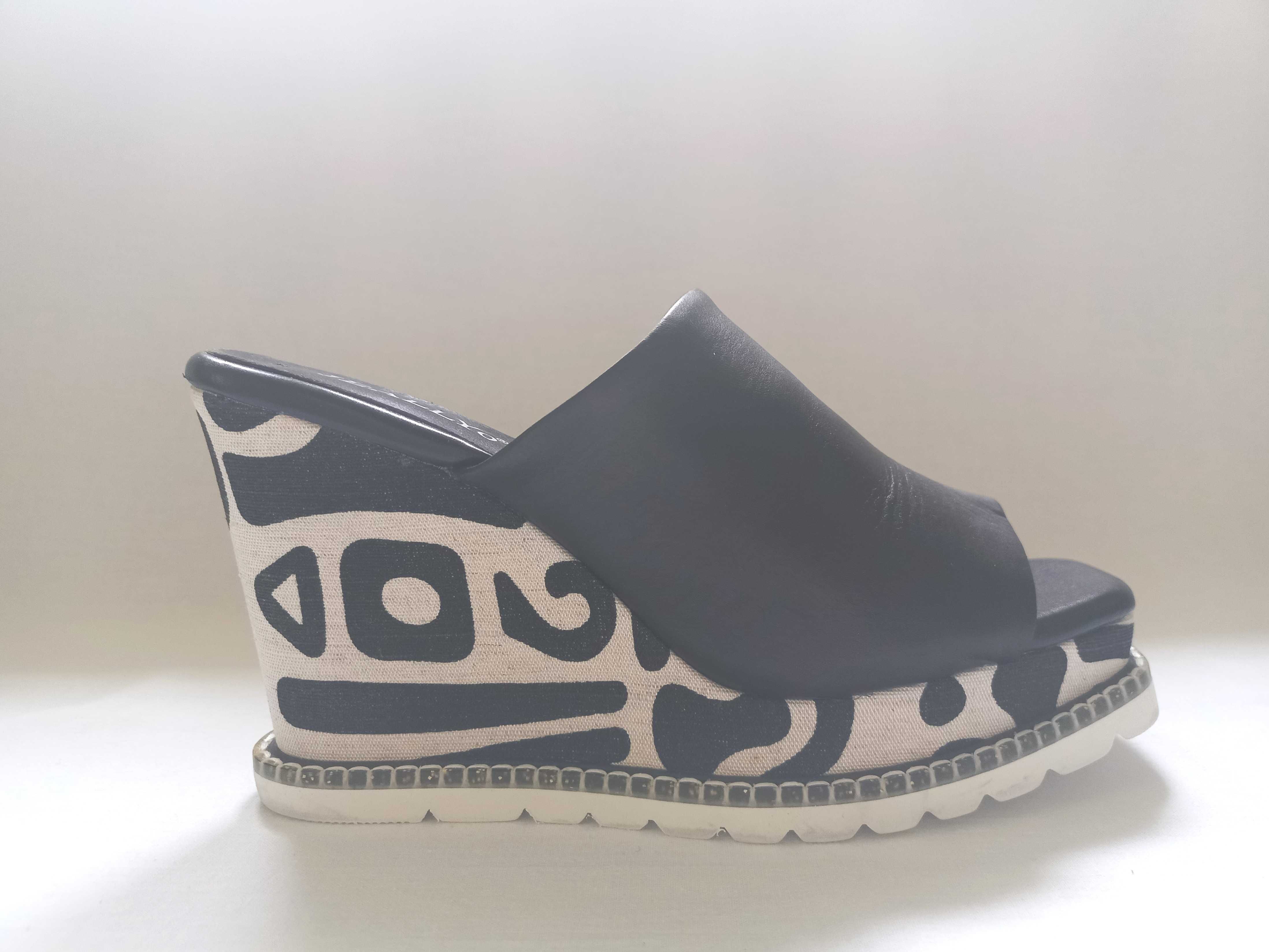 Klapki czarne Buty białe KOTUR r. 36,5 SKÓRA damskie NOWE