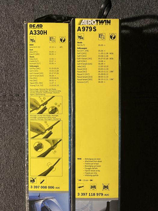 Escovas Bosch Golf e Passat