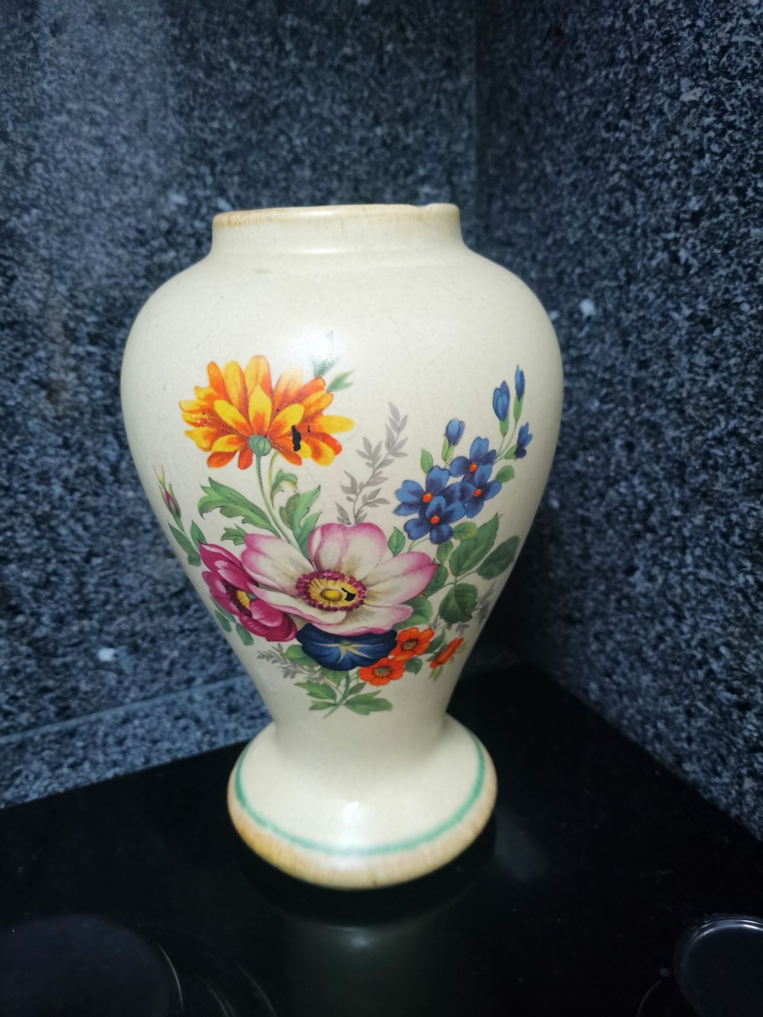 Jarra 21cm com decoração de flores