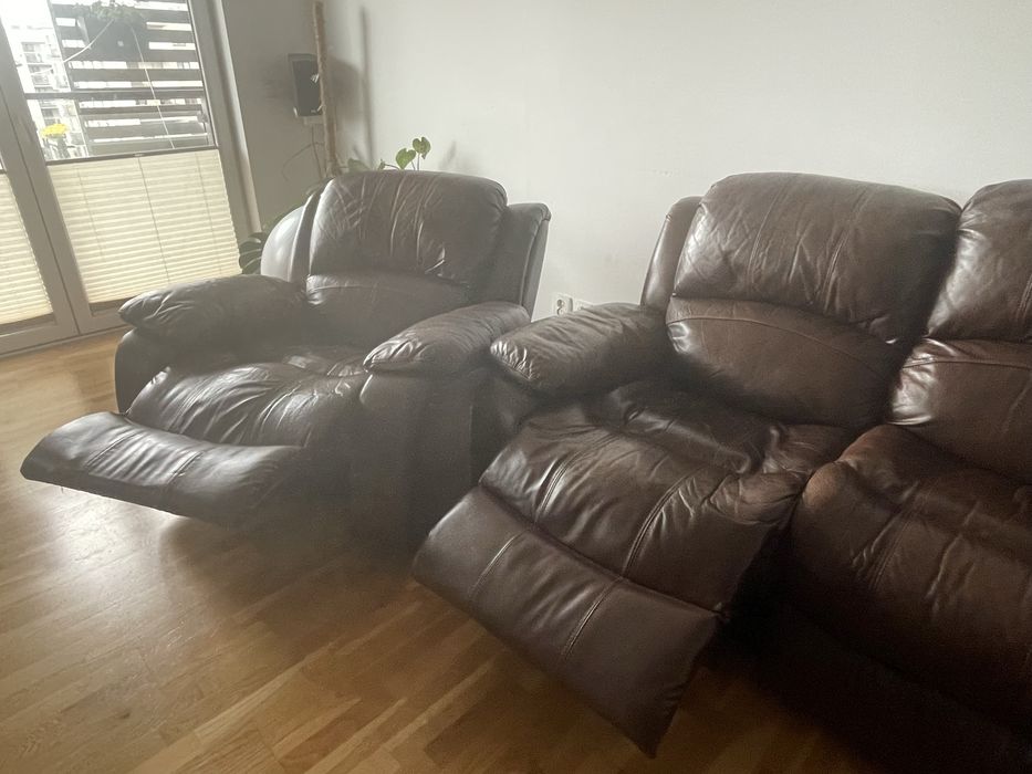 Sprzedam skórzany komplet wypoczynkowy Cheers