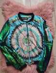Kurtka bomberka cekiny boho festiwal holo balmain style luxury