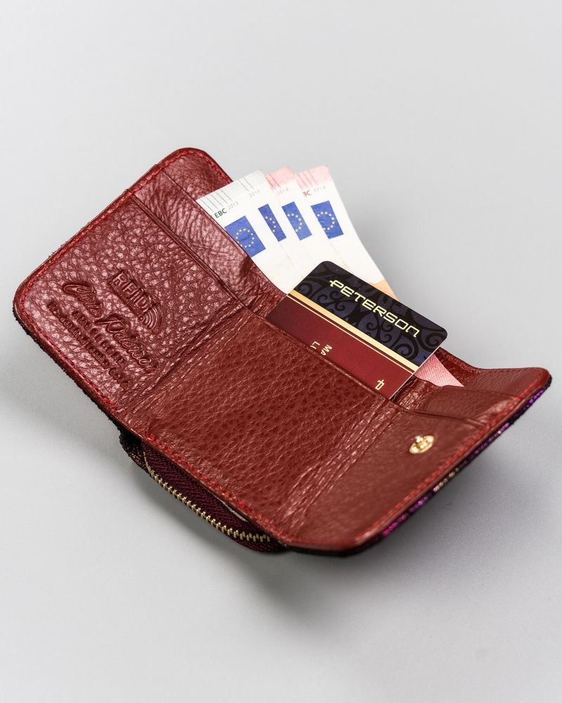 skórzany, mały portfel damski z systemem rfid - peterson