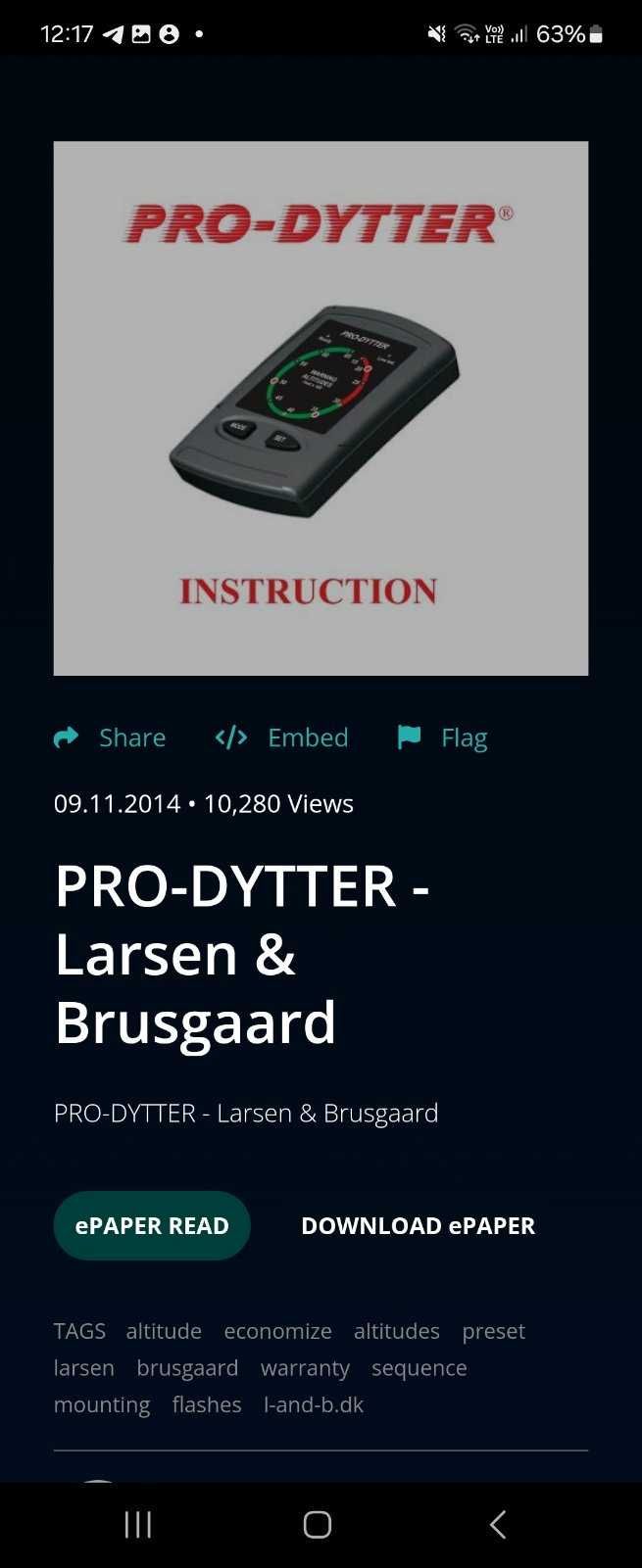 Pro-Dytter Высотомер Звуковой электронный сигнализатор высоты