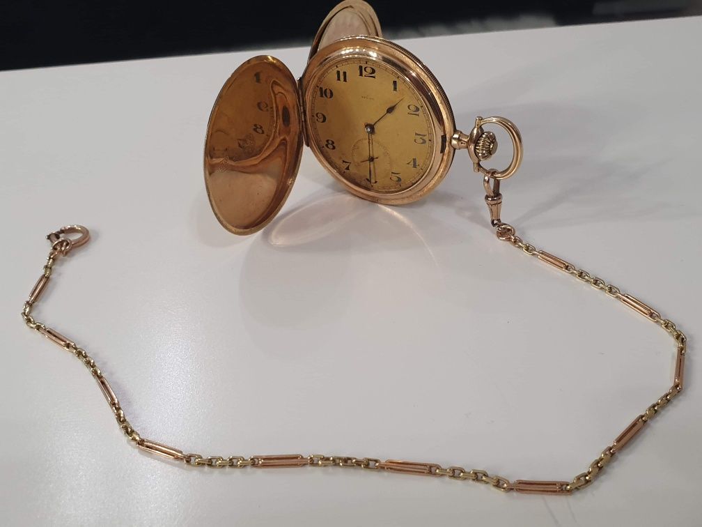 Złoty zegarek kieszonkowy złoto 14k Zenith 1900 rok