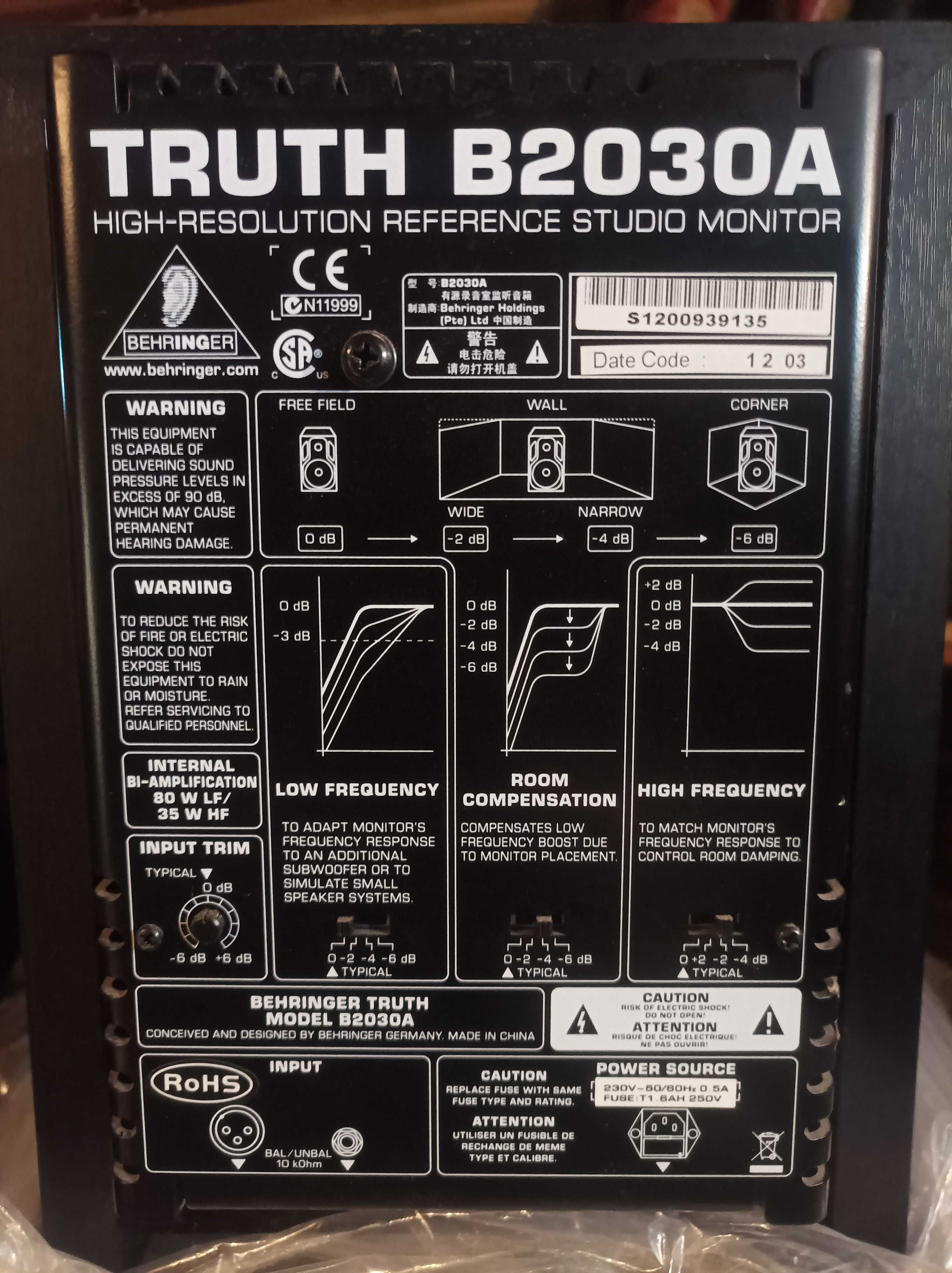 monitory studyjne aktywne Behringer Truth B2030A