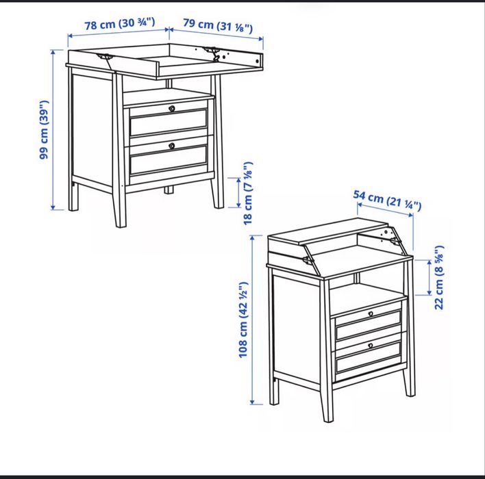 Przewijak z komoda dla niemowląt  IKEA SUNDVIK