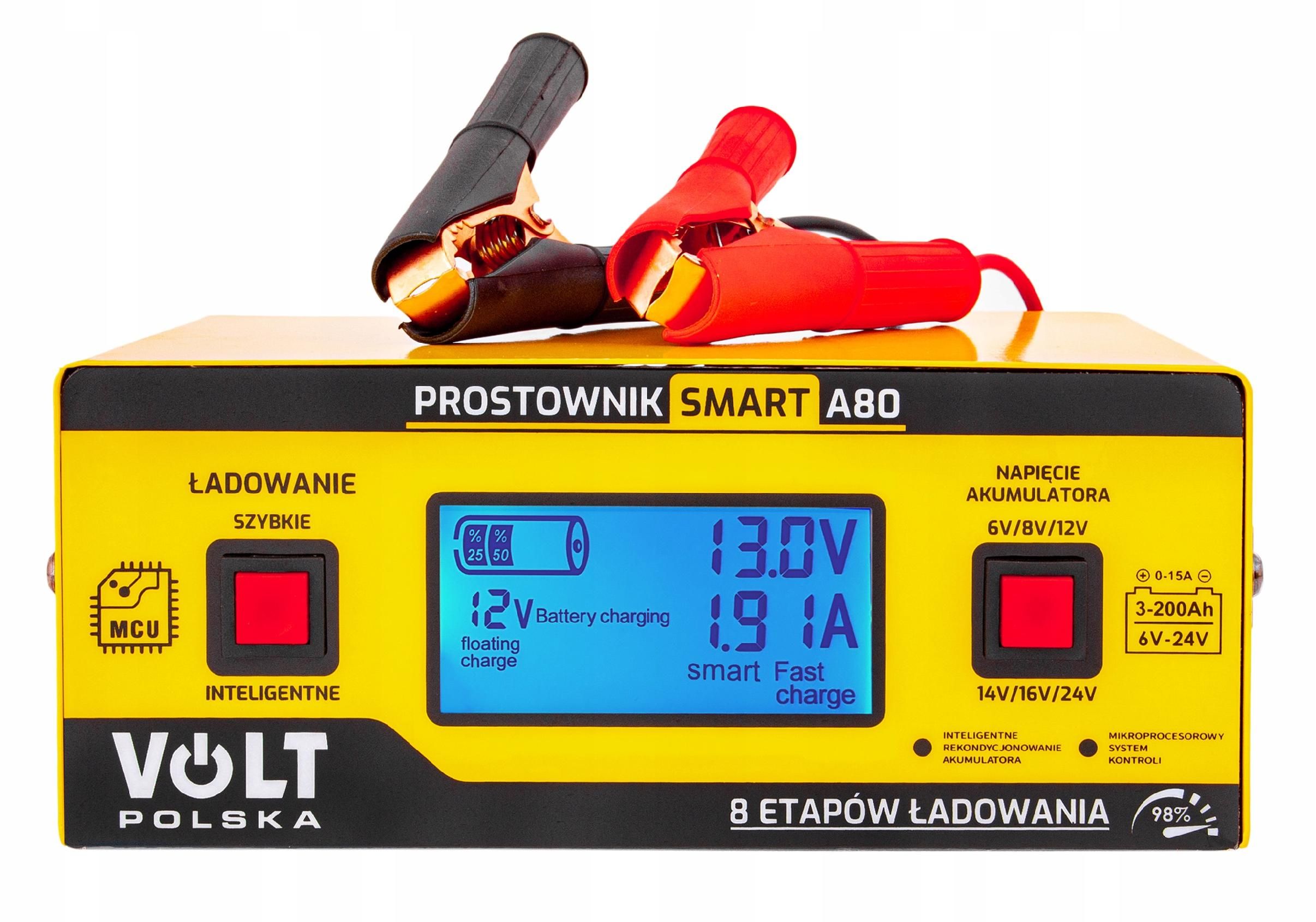 Ładowarka prostownik do akumulatora 6V 12V 24V 15A (PRO50)