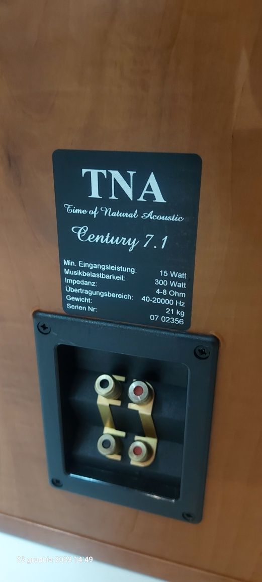 Kolumny  TNA CENTURY 7.1 ,Maestro II S 42 kg solidne, Tonsil