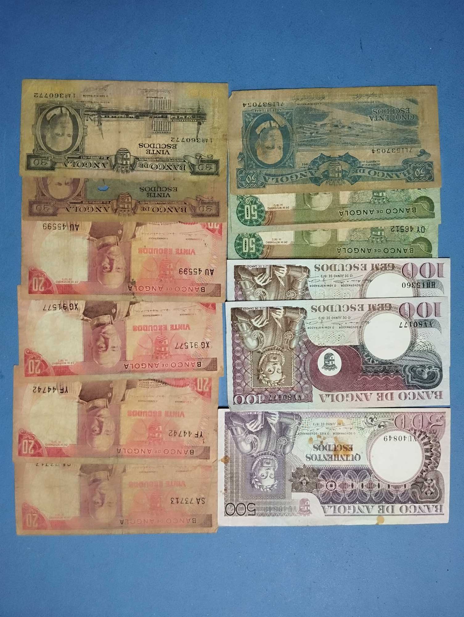 12 Notas da Ex. Colónia de Angola