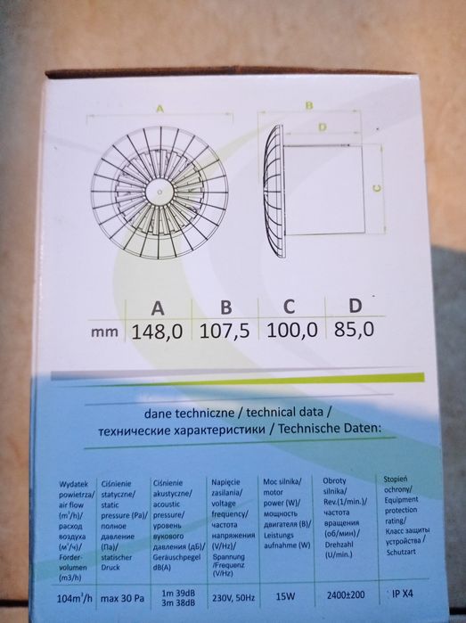 Wentylator sufitowy airRoxy fi 100 nowy