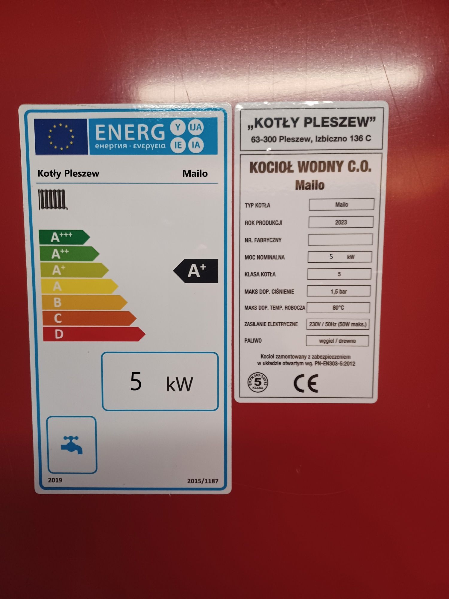 Kocioł kotły 5kW do 60m2 Piec piece drewno węgiel pelet pellet klasa