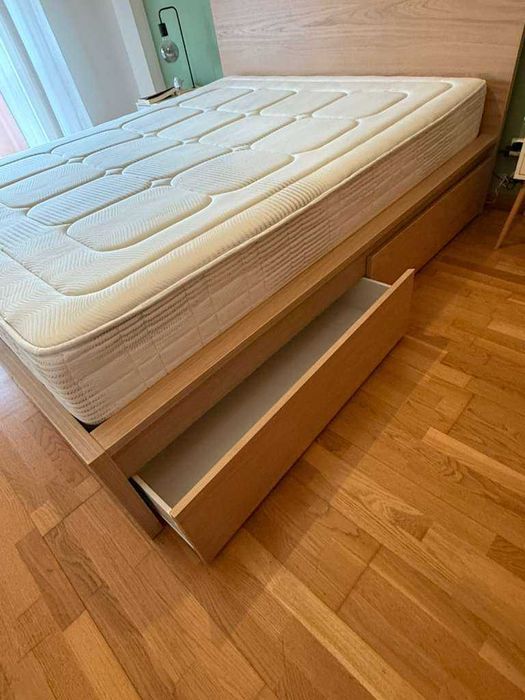 Cama MALM IKEA (160X200) + Colchão Confort Plus COLREIS