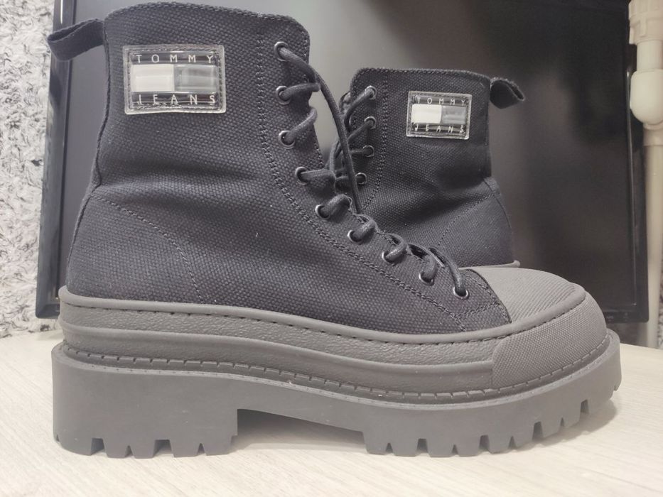 Ботильйони TOMMY JEANS (HILFIGER) tjw foxing canvas boots