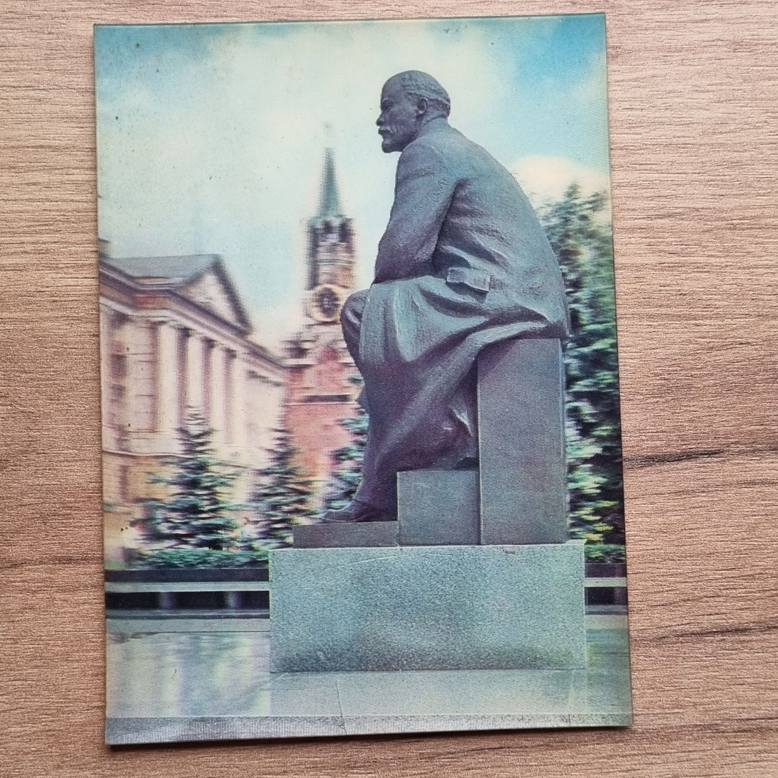 Kartka pocztowa vintage Lenin Kreml monument pocztówka 3D prl