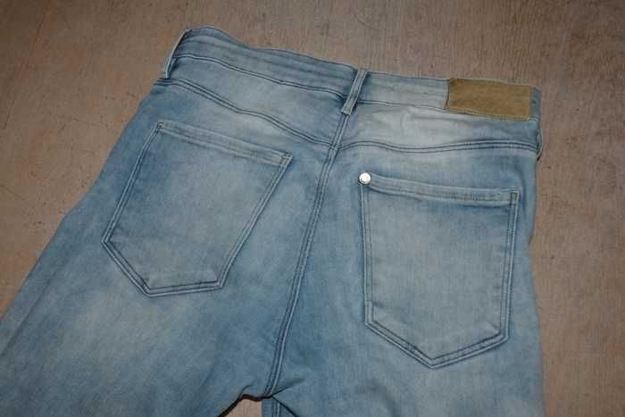 Spodnie dżinsowe przecierane Slim; r 160cm; 28/30; DENIM H&M