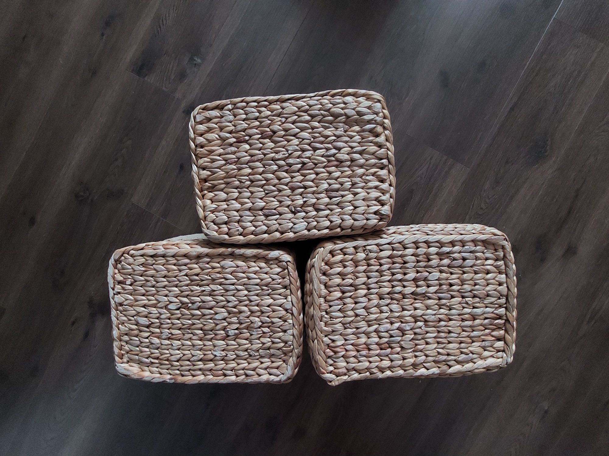 3 kosze pudełka z trzciny