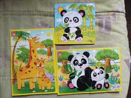 Пазли м'які та дерев'яні пазли рамка панда мама і малюк