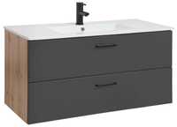 szafka łazienkowa pod umywalkę 80x45 HIT antracyt z drewnem NOWOŚĆ