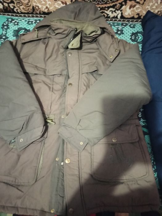 Куртка зимняя тёплые на синтепоне серого цвета