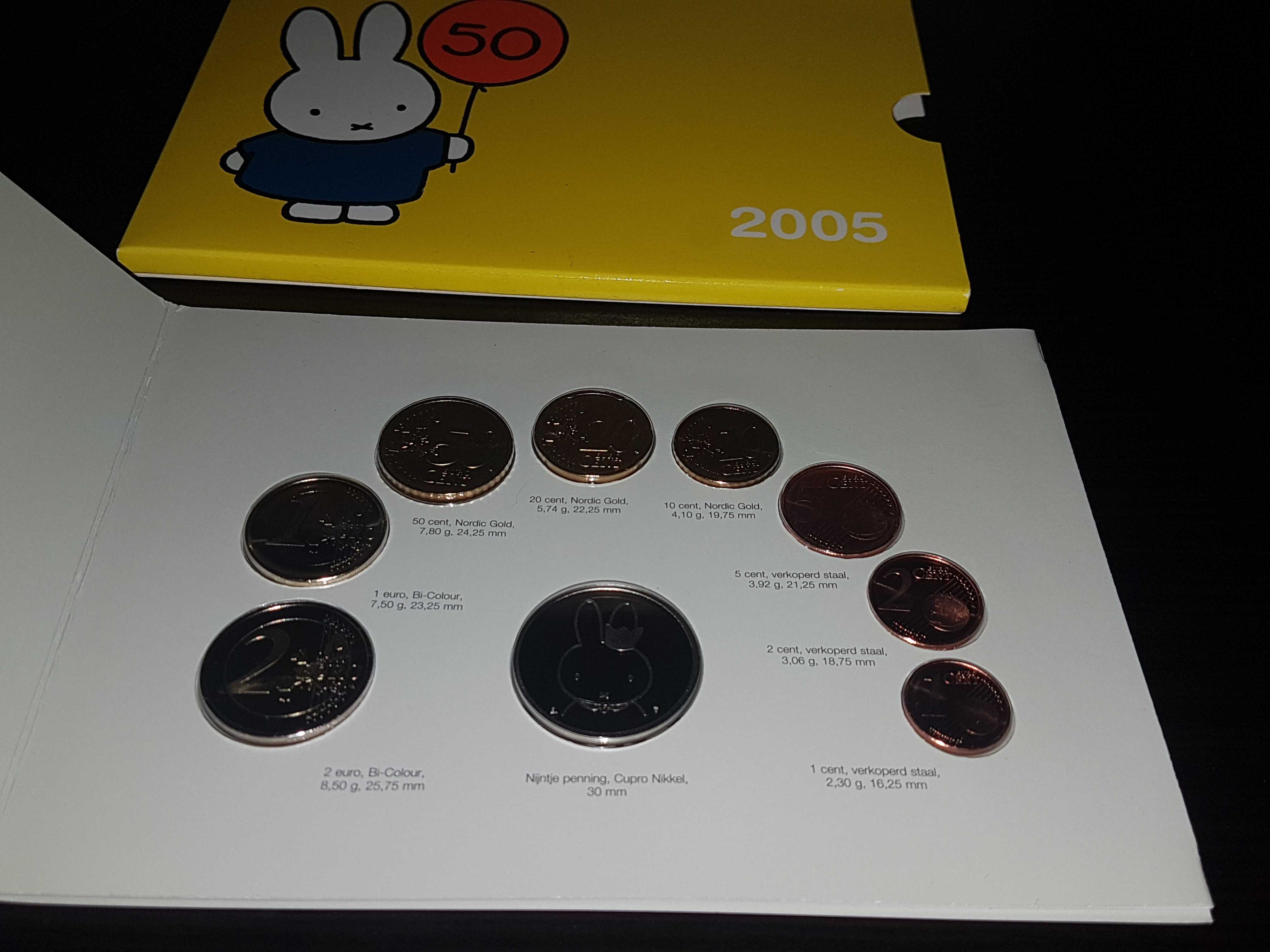 Set 8 Moedas Série Anual 2005 Países Baixos Miffy