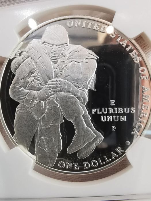 США 1долар 2011р. Медаль Пошани.СЛАБ NGS PF69 ULTRA CAMEO. ПРУФ.СРІБЛО