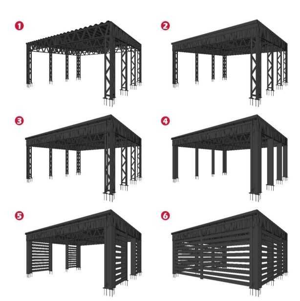 Konstrukcja kratowa wiata carport altana do skręcenia