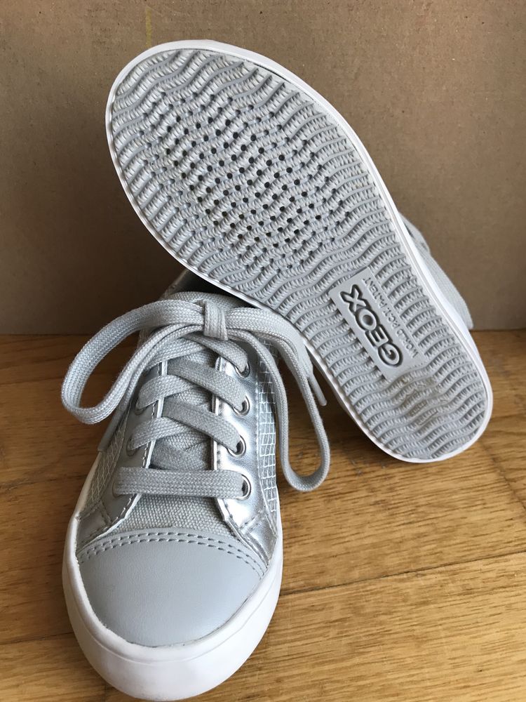 Geox respira trampki sneakersy adidasy srebrne nowe tanio